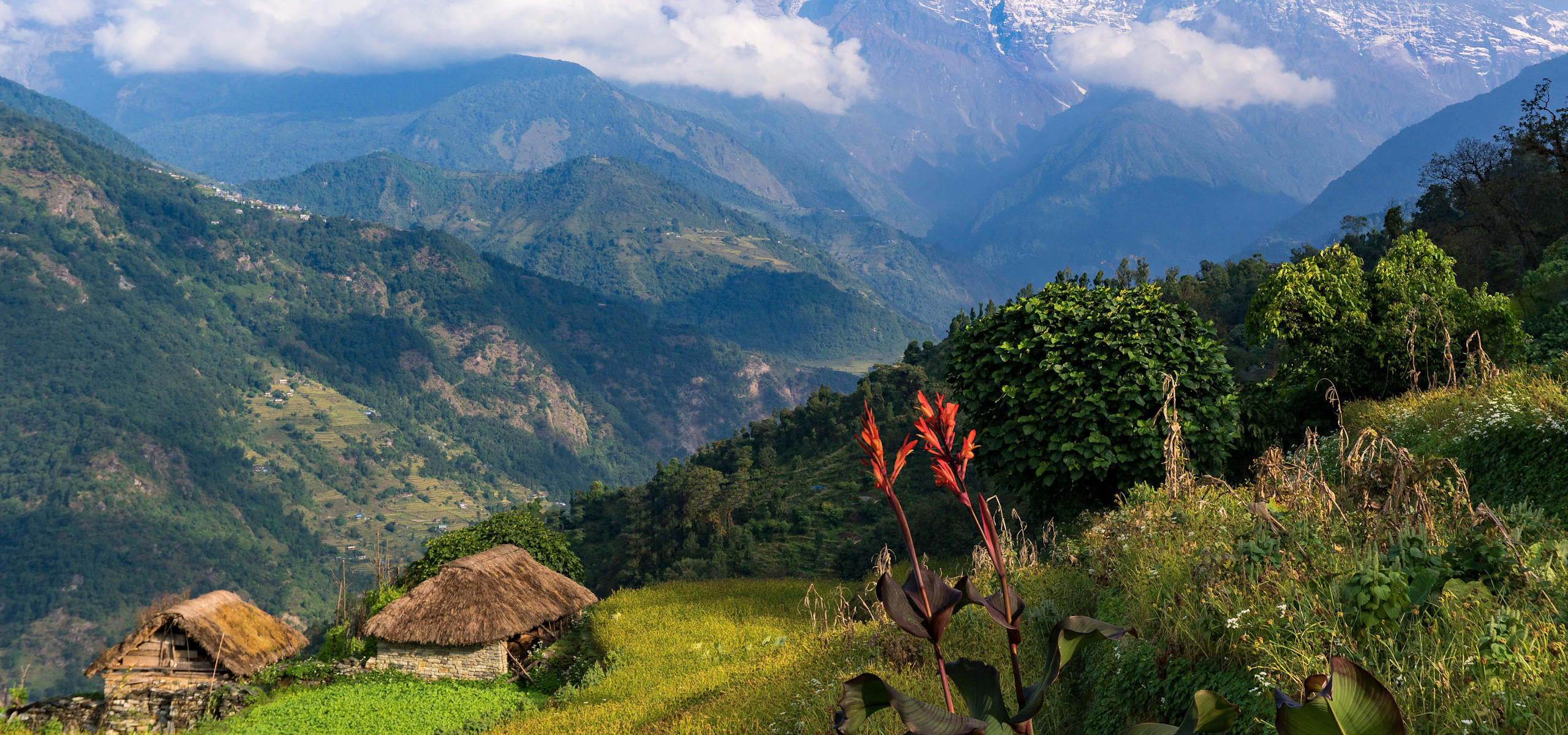 Mountain view of the Annapurna region Nepal