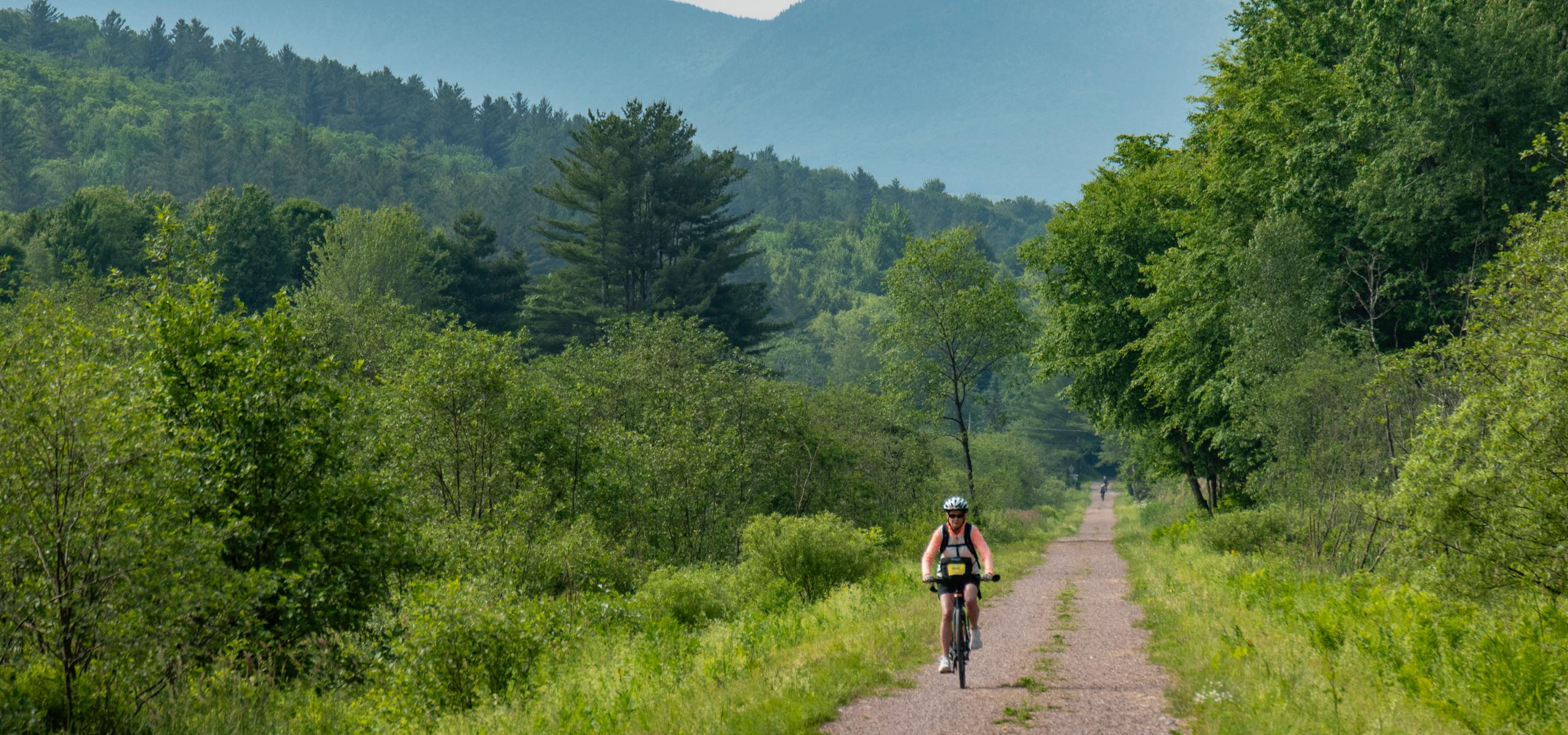 Guest cycling on Vermont Bike Tour