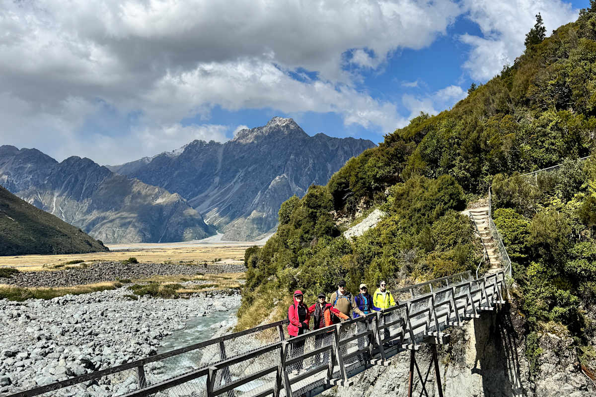 Discovery Guests on tour at Mount Cook, New Zealand