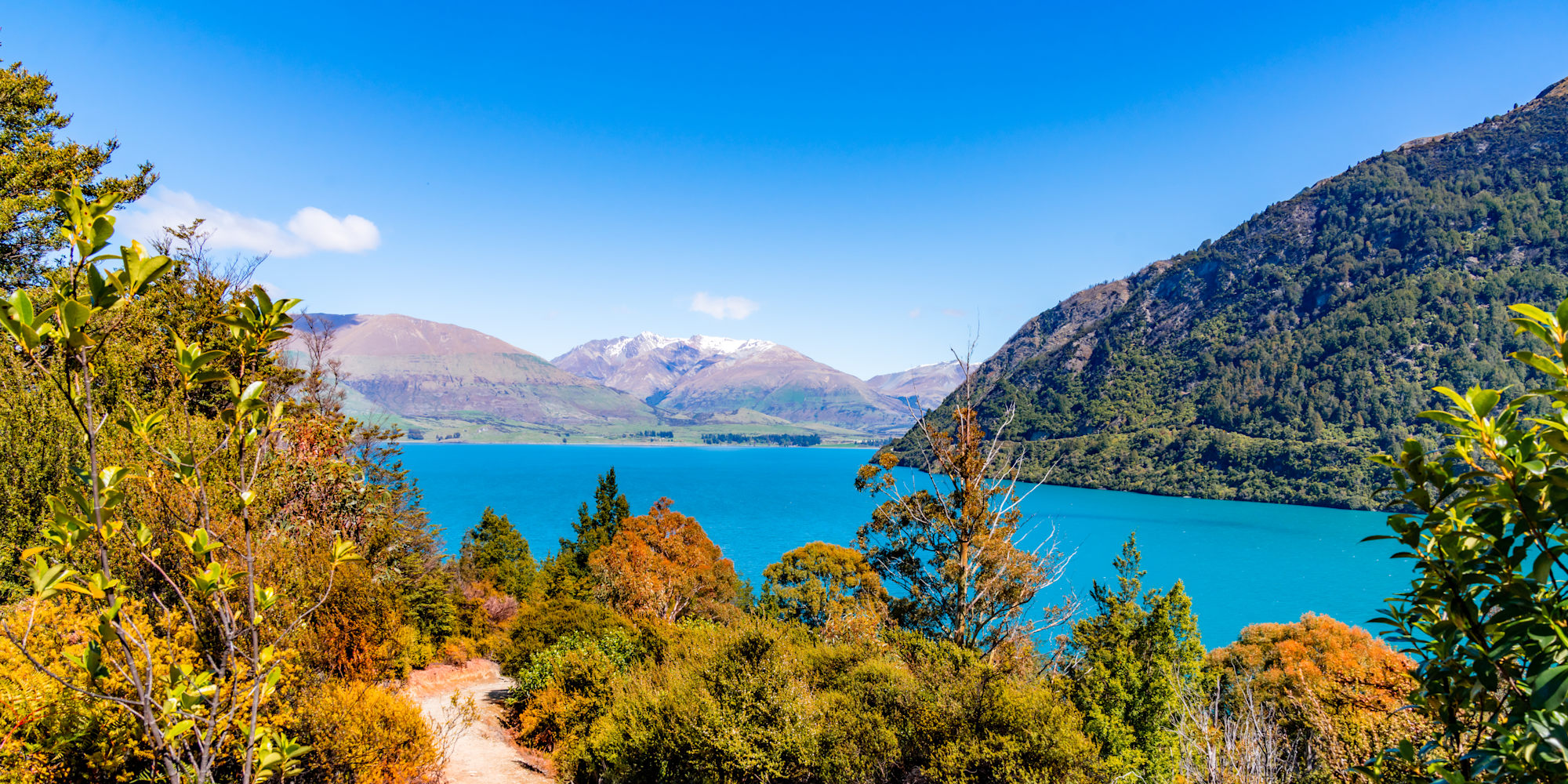 View of Lake Wakatipu between Queenstown and Glenorchy and Kinloch