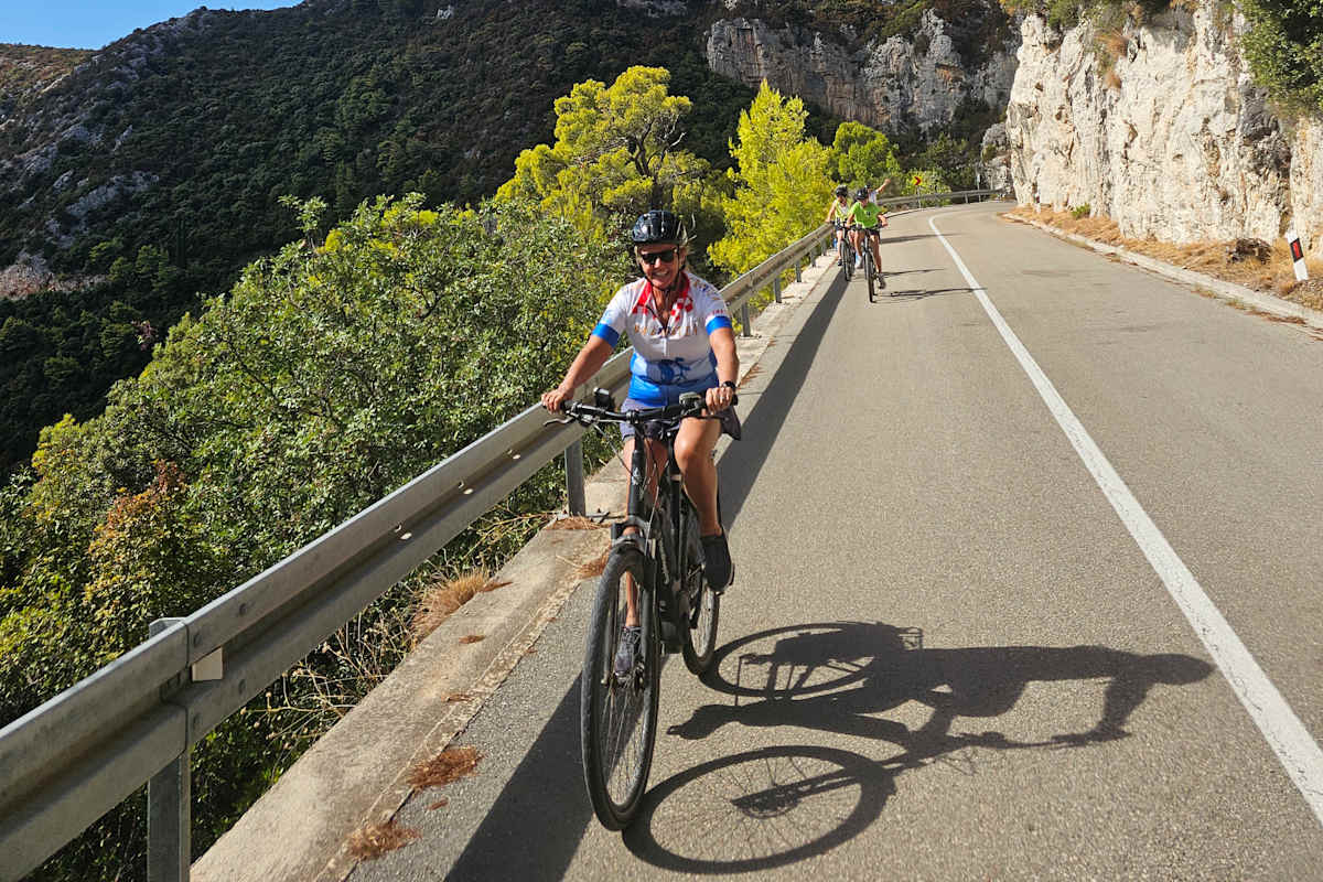 Discovery guest riding in Croatia on the Croatia Coastal Bike Adventure