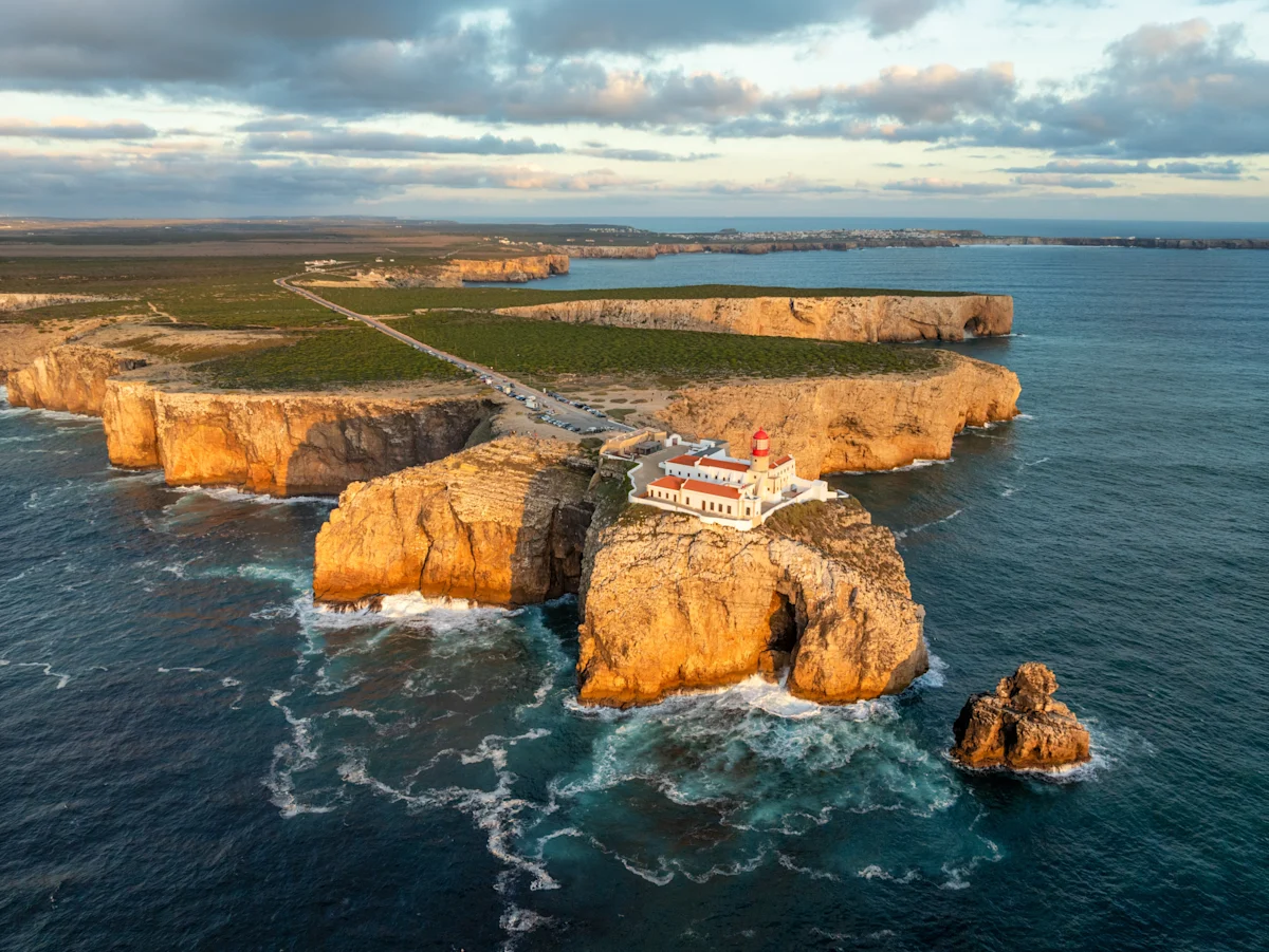 Aerial shot of the southwestern Portuguese coastline