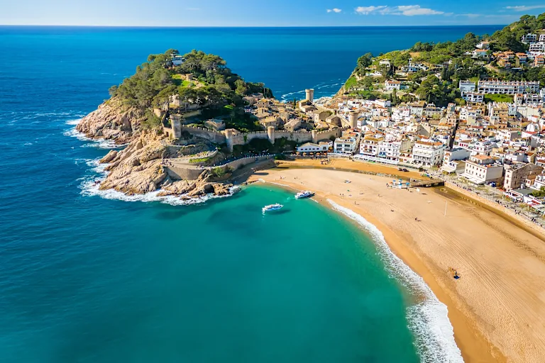Aerial view of Costa Brava coastal town
