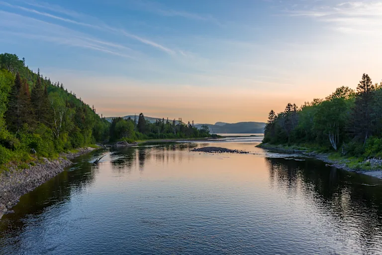 View of Lac Saint-Jean at sunrise
